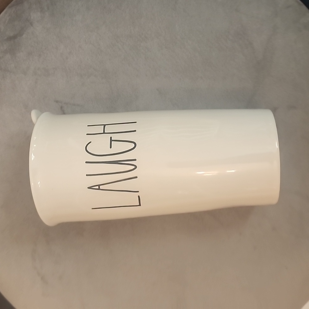 Rae Dunn Laugh Hot Beverage Tea Coffee cup mug NEW